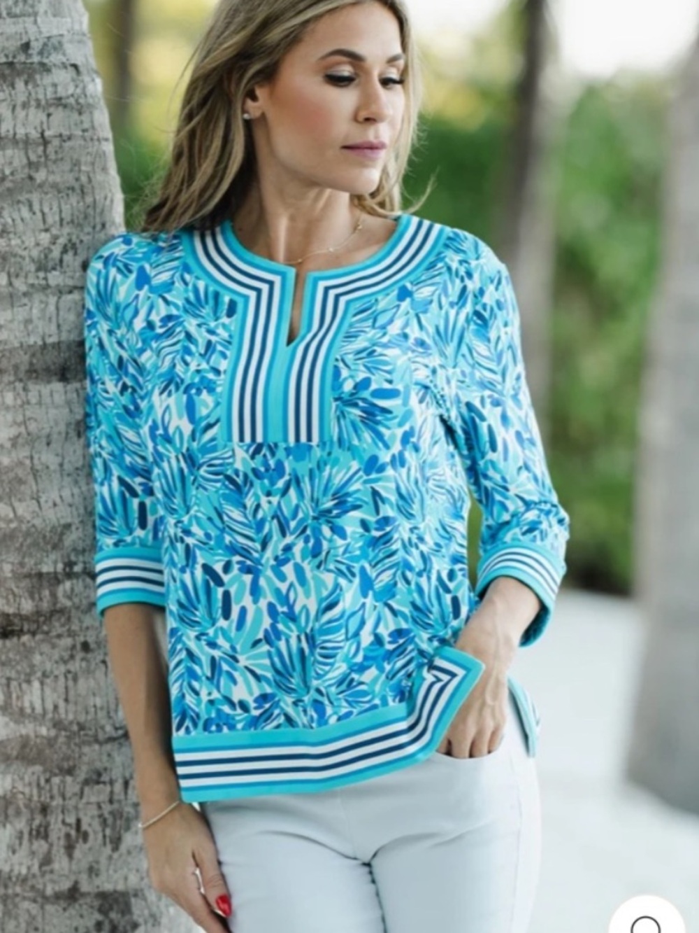 Women’s Jean-Pierre Klifa Alexandra Blue Garden Top